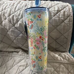 Roller Rabbit Multicolor Insulated Tumbler with Straw